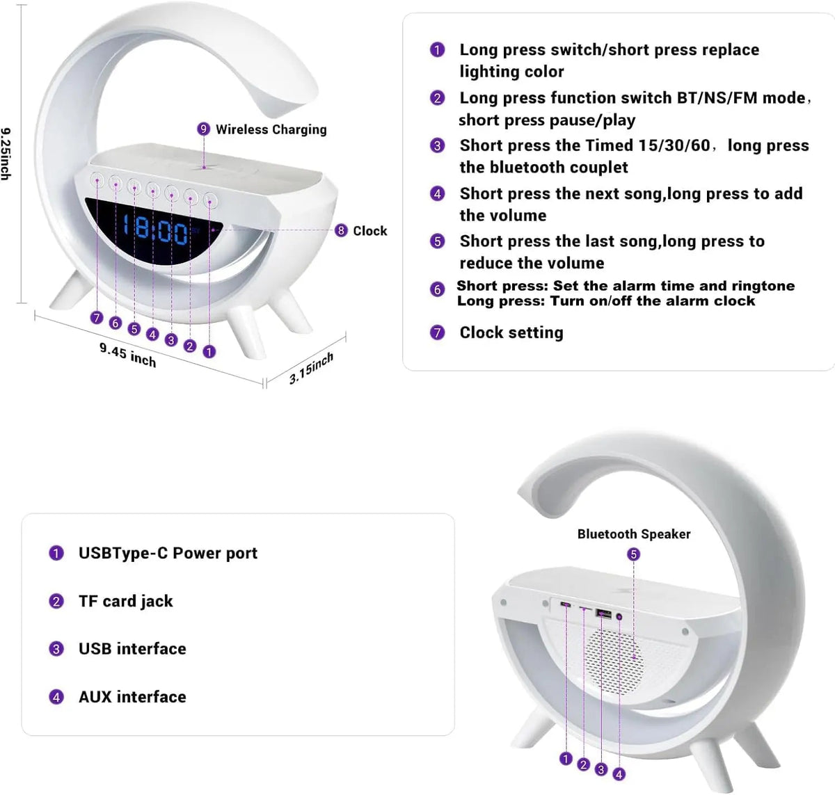 Digital Led Wireless Charger Speaker Dubaizaar