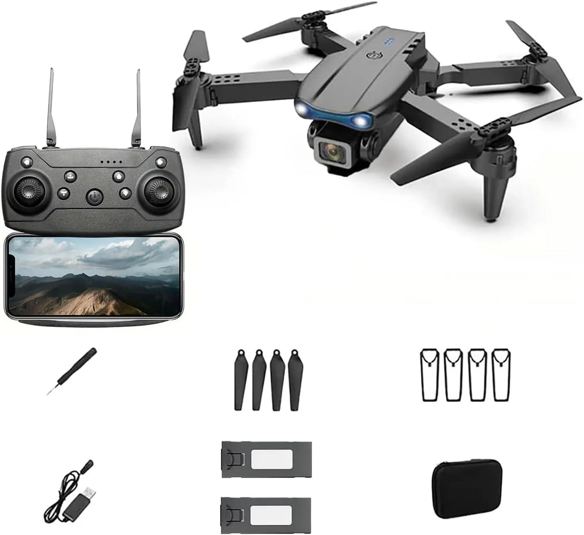 E99 Drone With 4k Dual Camera,Foldable RC Quadcopter Drone Dubaizaar