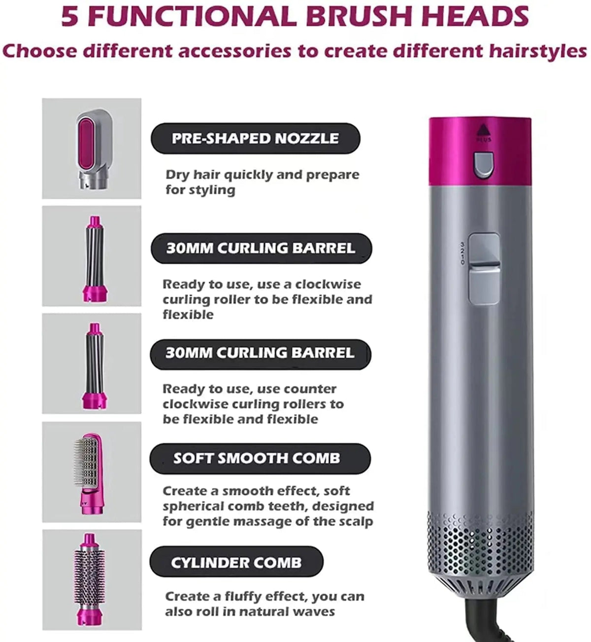 5 in 1 Hair Dryer Brush Dubaizaar