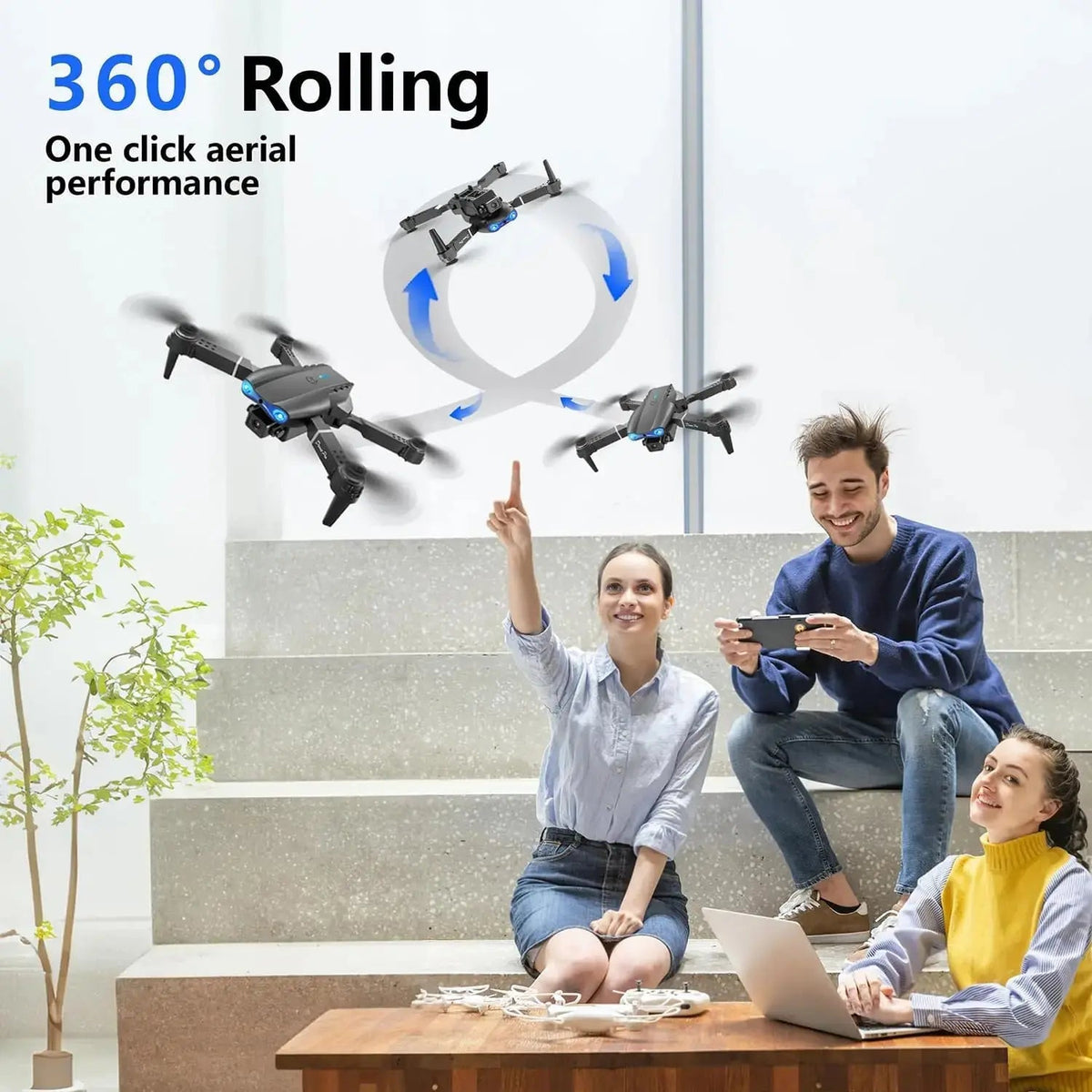 E99 Drone With 4k Dual Camera,Foldable RC Quadcopter Drone Dubaizaar