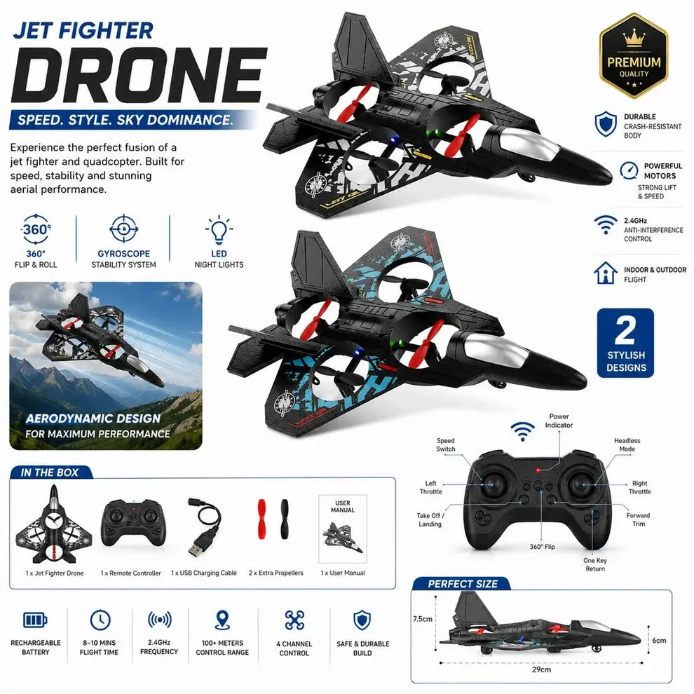 L0712 Fighter-Shaped RC Quadcopter – 360° Stunts Dubaizaar