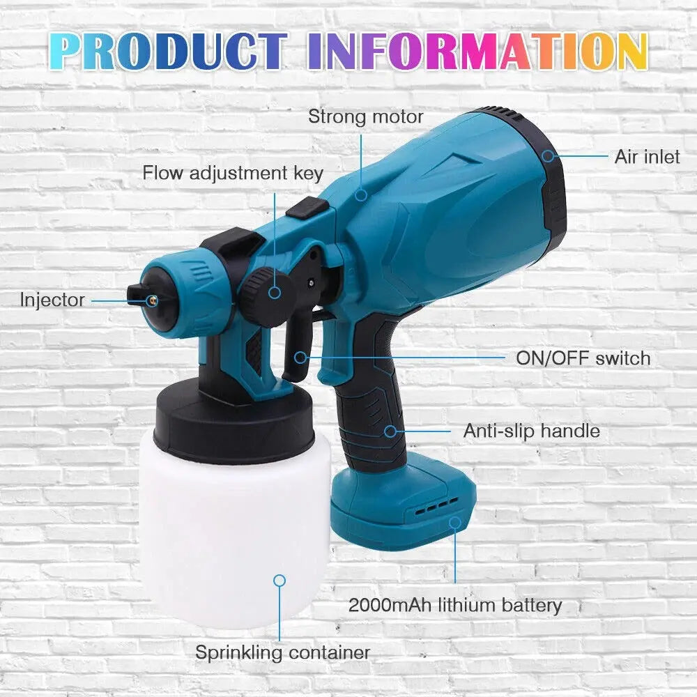 Electric High-Pressure Cordless Paint Sprayer – 1200ML Large Tank Dubaizaar