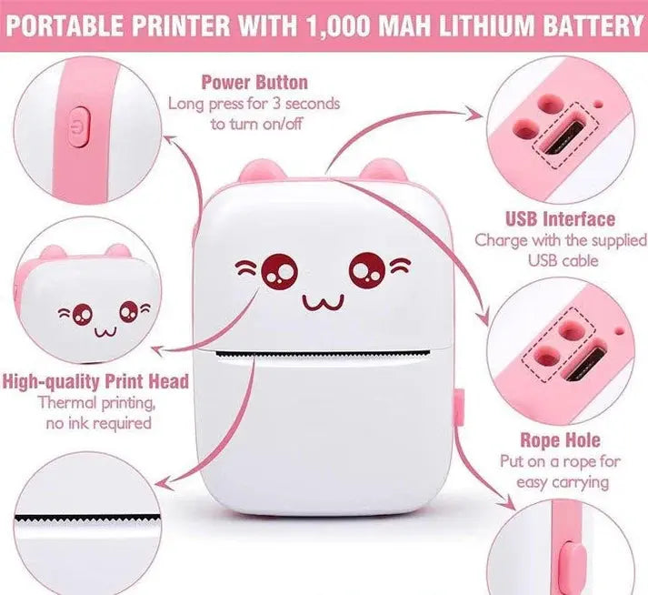 Portable Mini Pocket Printer BT Thermal Printer Dubaizaar